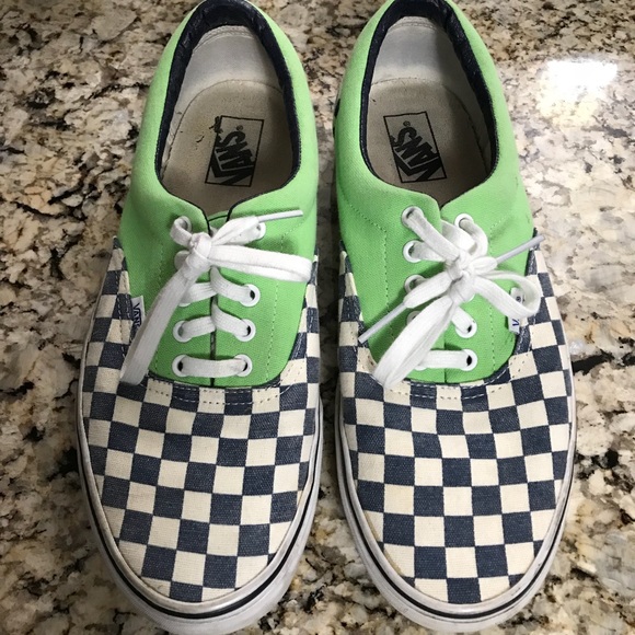 lime checkered vans